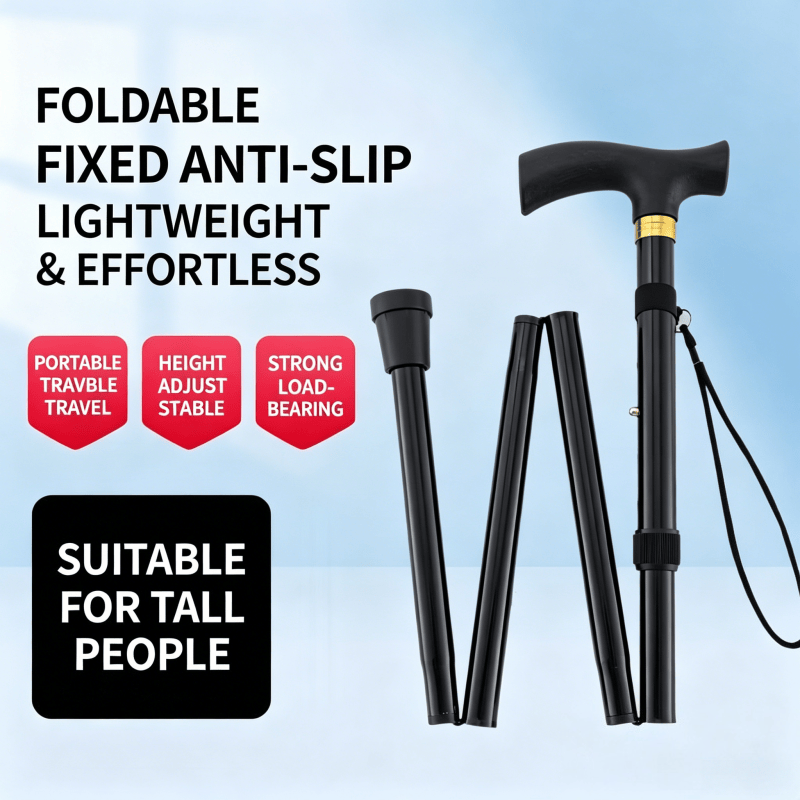 Folding Walking Sticks Hiking Adjustable - 1pc 접이식 워킹 지팡이 휴대용 트레킹