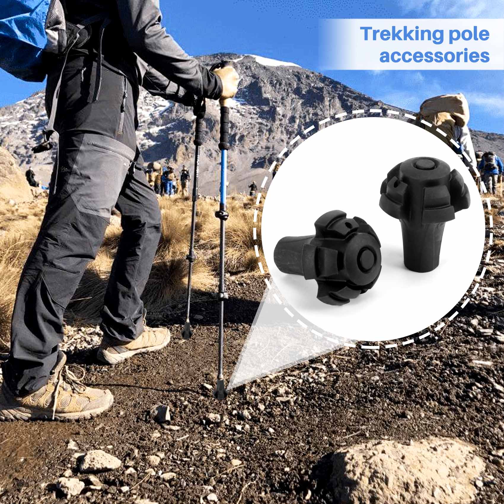 A3 # (업그레이드된) 683F 트레킹 폴용 추가 고 - Trekking Pole Rubber Tips Feet Replacement 리뷰 및 가격