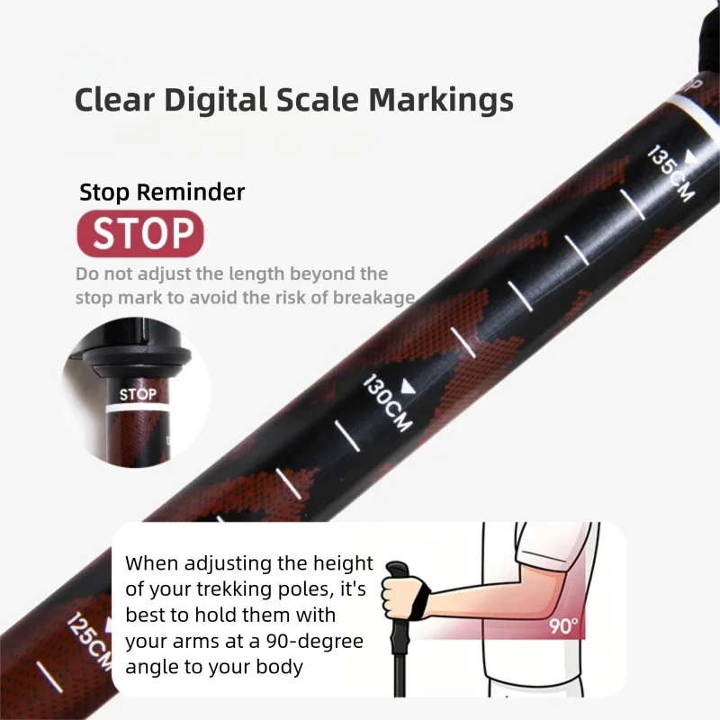 BISINNA 탄소 섬유 트레킹 폴 야외용 초경량 접이 - Folding Walking Sticks Hiking Adjustable 리뷰 및 가격