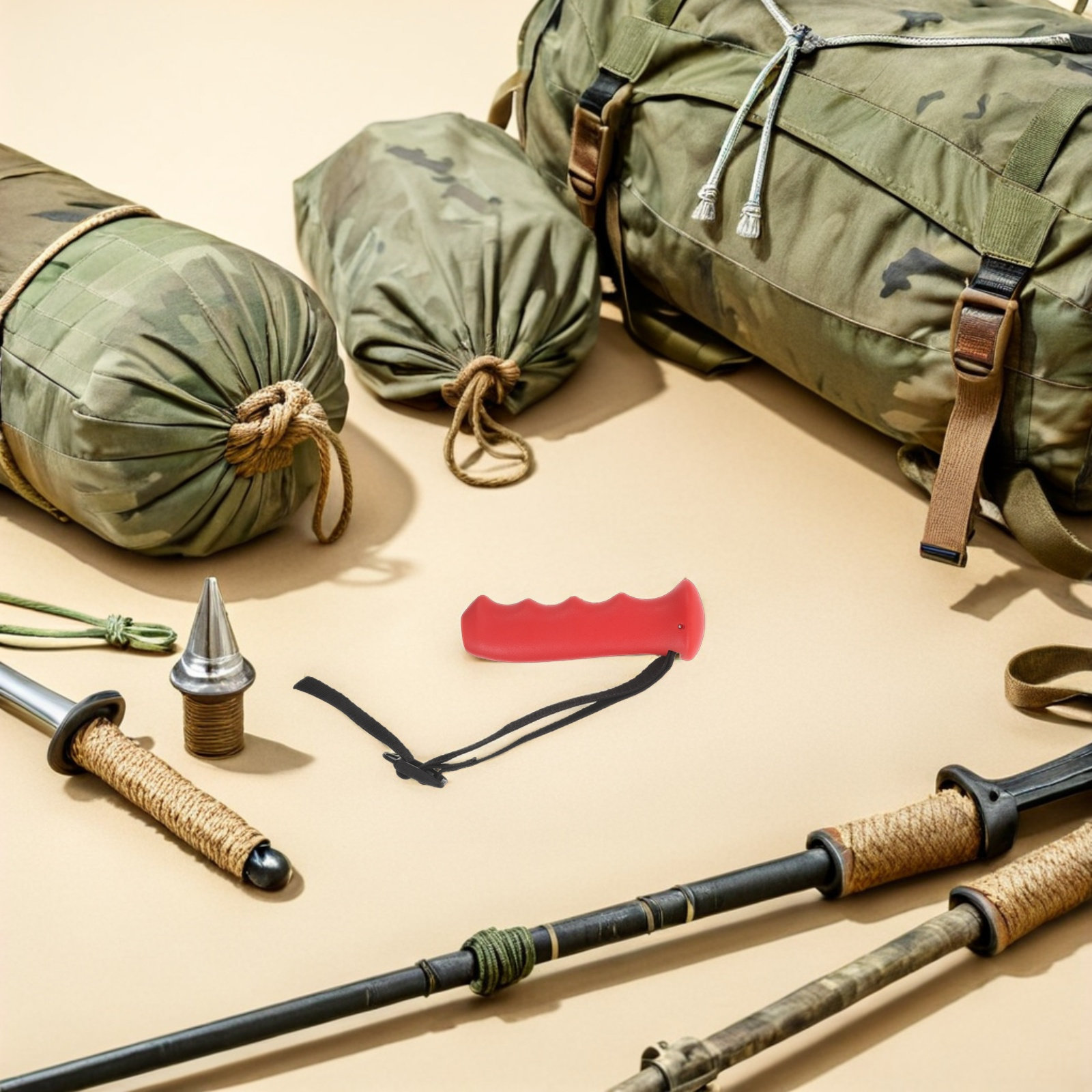 빨간색 지팡이 손잡이 교체용 인체공학적 지팡이 손잡이  - Wrist Straps Replacement Trekking Pole 리뷰 및 가격