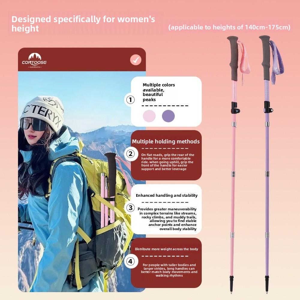 1개 초경량 탄소 섬유 접이식 트레킹 폴 조절 가능한  - Folding Walking Sticks Hiking Adjustable 리뷰 및 가격