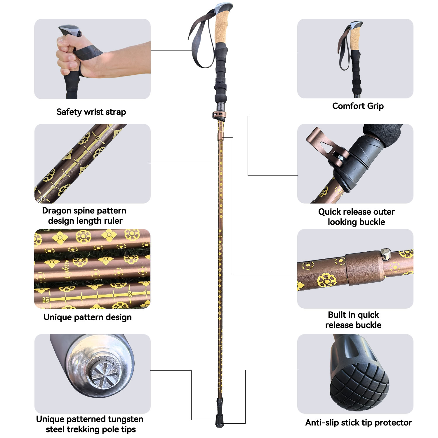 휴대용 조절식 하이킹 트레킹 폴 제조업체의 다양한 알루 - Folding Walking Sticks Hiking Adjustable 리뷰 및 가격