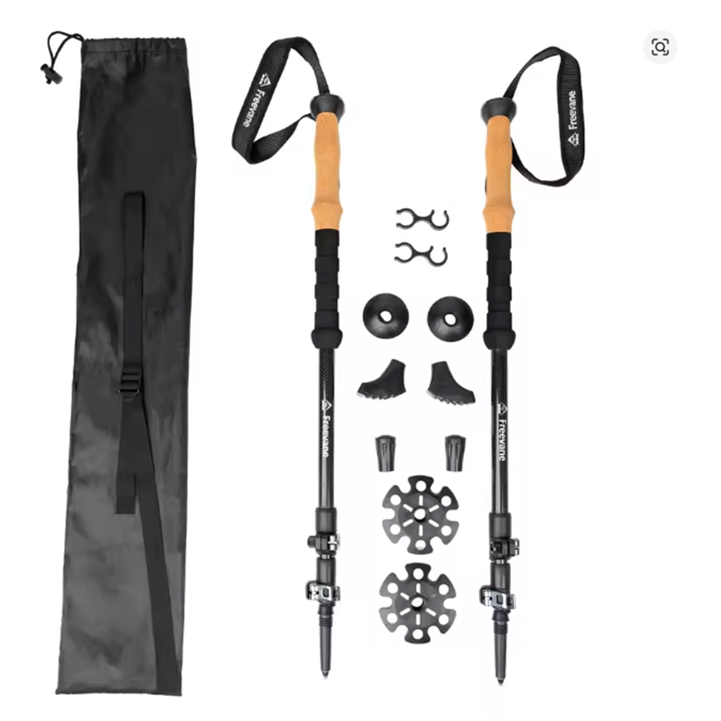 초경량 조절식 카본 파이버 트레킹 폴 (1쌍) 코르크  - Carbon Fiber Trekking Poles Ultralight Pair 리뷰 및 가격