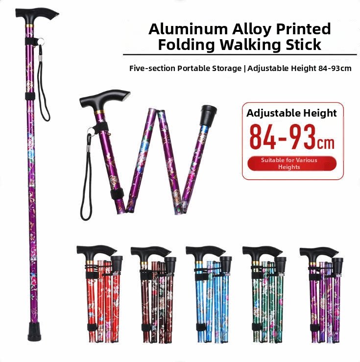 5단계 조절 가능한 접이식 알루미늄 합금 지팡이 꽃 모 - Folding Walking Sticks Hiking Adjustable 리뷰 및 가격
